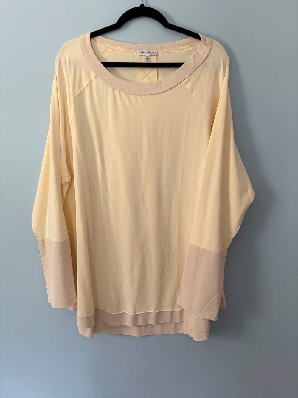 white birch Soft Cream Long Sleeve Tunic Top